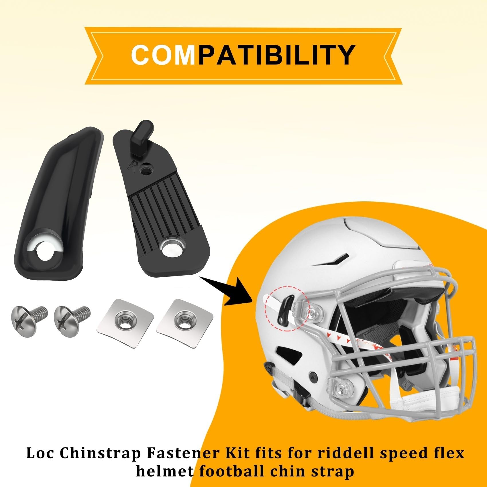 Amazon.com : Loc Chinstrap Fastener Kit Fits for Riddell Speed
